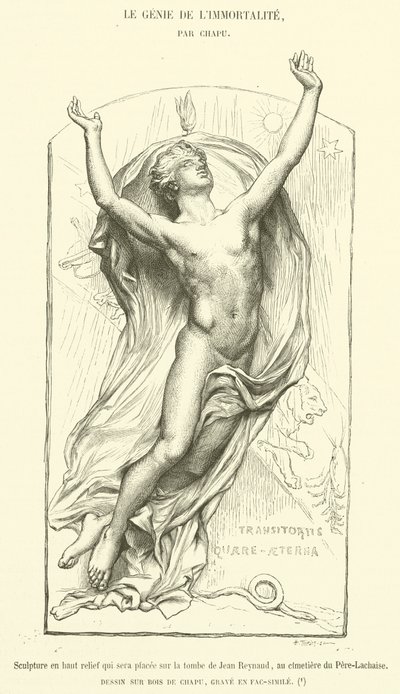 Escultura en alto relieve que será colocada en la tumba de Jean Reynaud, en el cementerio de Père-Lachaise de French School