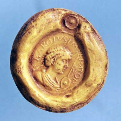 Sello de Carlos III (839-888) el Gordo, Rey de Francia y Emperador del Sacro Imperio Romano, siglo IX de French School