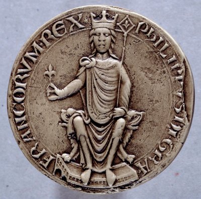 Sello del rey Felipe II llamado Felipe Augusto (1165-1223) Siglo XIII de French School