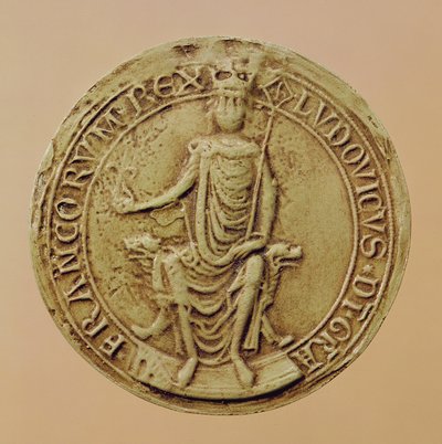 Sello de Luis VIII (1187-1226) (cera) de French School