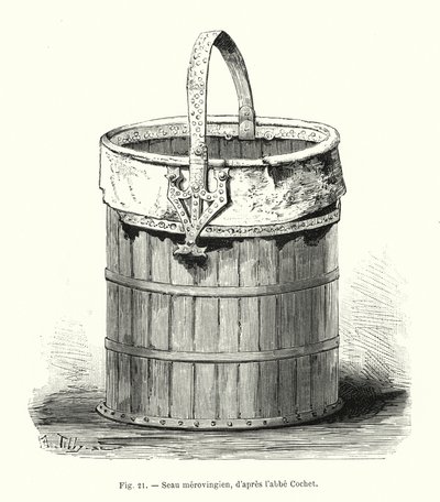 Sello merovingio, según el abad Cochet (grabado) de French School