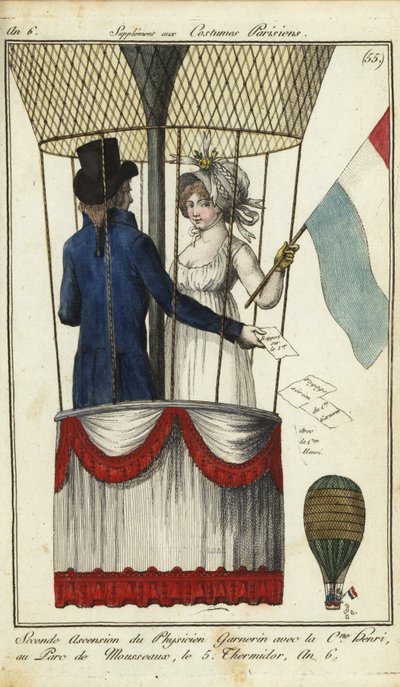 Segundo ascenso en globo del Dr. Andre-Jacques Garnerin, 8 de julio de 1798 de French School