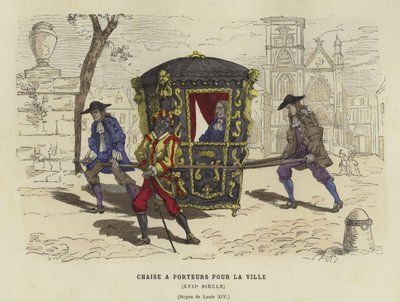 Silla de manos para uso en la ciudad, reinado de Luis XIV de Francia, siglo XVII de French School