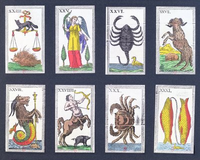 Selección de cartas de tarot astrológicas de French School