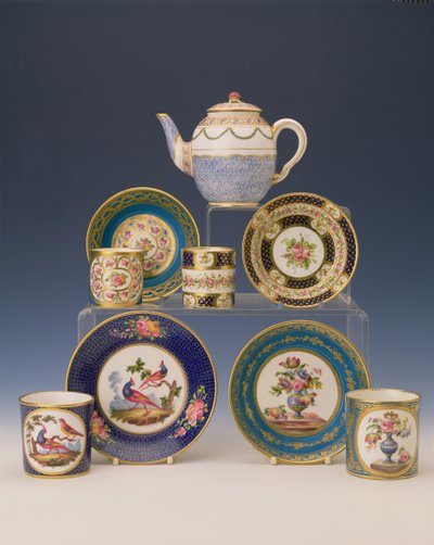 Selección de teteras, platos y tazas, c.1770 de French School