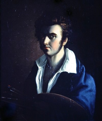 Autorretrato de una artista (óleo sobre tabla) de French School