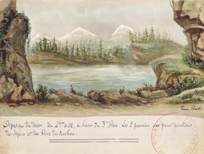Diseño de escenario para el Acto IV de la ópera Guillermo Tell de Gioacchino Rossini, representada el 3 de agosto de 1829 en la Ópera de París de French School