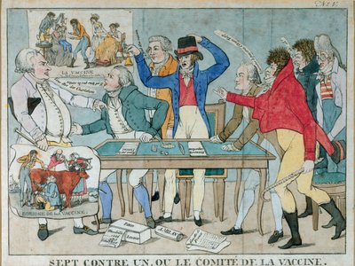 Siete contra uno, o El Comité de la Vacuna, c.1800 de French School
