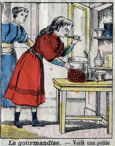 Los siete pecados capitales: gula. Imagen de Épinal de finales del siglo XIX. de French School