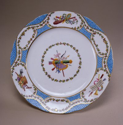 Plato de servicio de postre de Sèvres, del Servicio de Melbourne, 1770 de French School