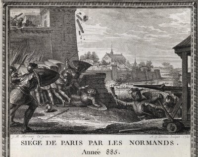 Sitio de París por los normandos, año 885. Grabado de las “Figures de l