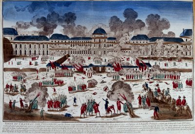 Asedio del castillo (palacio) de las Tullerías el 10 de agosto de French School