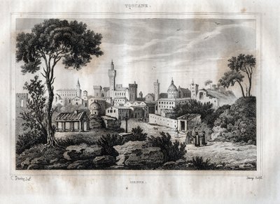 Siena - Toscana. Grabado de "Italia pintoresca" por M. de Norvins, Ch. Nodier 1834-1836. de French School