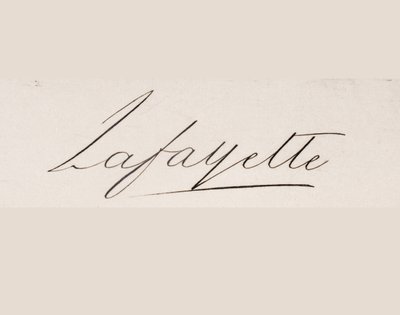 Firma de Marie-Joseph-Paul-Yves-Roch-Gilbert du Motier, Marqués de Lafayette de French School