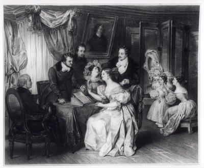 Firma del contrato de matrimonio en la oficina del notario, c.1840 de French School