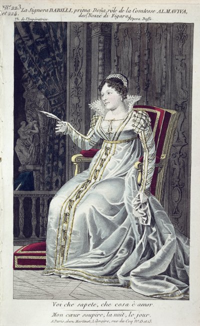 Signora Barilli en el Papel de la Condesa Almaviva en Las Bodas de Fígaro de French School