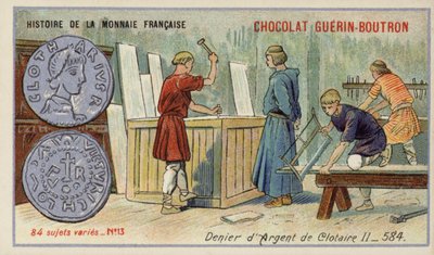 Denario de plata de Clotario II, 584 de French School