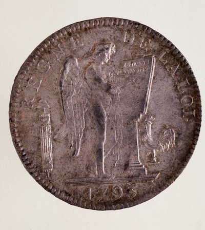 Ecu de plata francés, república francesa (1793-1804) de French School