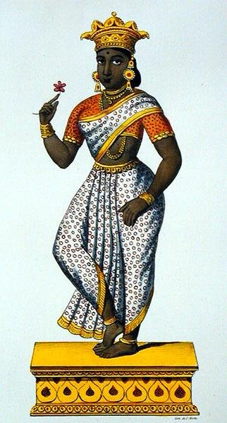Simaladevi esposa de Yama, grabado por C. de Motte (1785-1836) (litografía en color) de French School