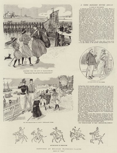 Bocetos en balnearios belgas (grabado) de French School