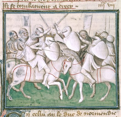 Sloane 2433 C, fol.69v La batalla de Crecy, c.1410 (vitela) de French School