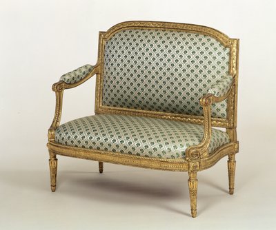 Pequeño sofá de Luis XVI, estampado por J.P.Boulard, c.1775 de French School