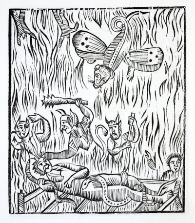Pequeño dibujo del estado infeliz de un alma condenada de French School