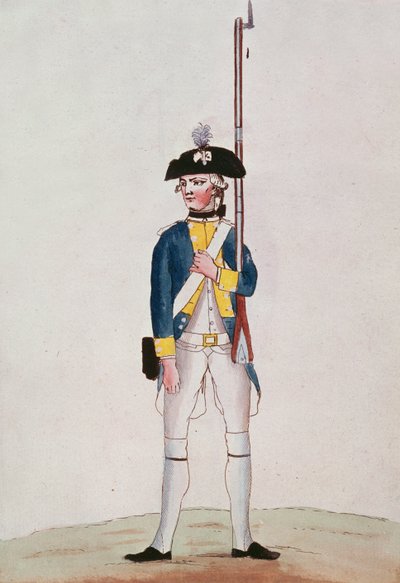 Soldado del Regimiento Royal-Deux-Ponts, c.1780 de French School
