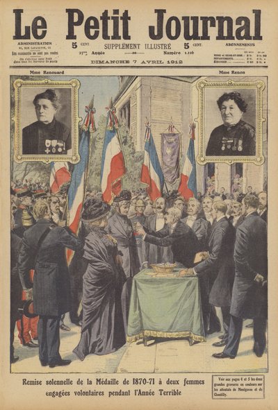 Presentación solemne de la Medalla de la Guerra Franco-Prusiana a dos mujeres voluntarias francesas del Año de French School