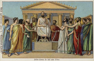Solón dando leyes a los griegos, siglo VI a.C. de French School