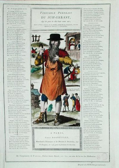 Cancionero con el verdadero retrato del judío errante de French School