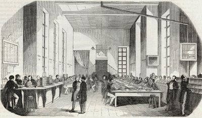 Clasificación de cartas de París - Grabado en "Tableau-de-Paris" por Edmond Texier 1852 de French School
