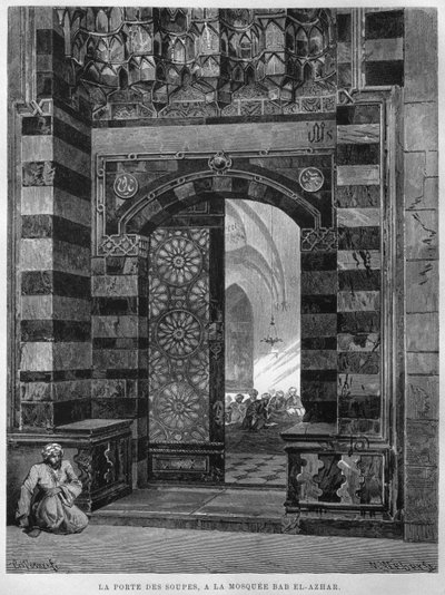 Puerta de las Sopas, mezquita Al Azhar, El Cairo, de LEgypte, por Georg Moritz Ebers, 1881 de French School