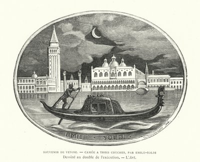 Recuerdo de Venecia, camafeo diseñado por el escultor francés Emile Soldi de French School