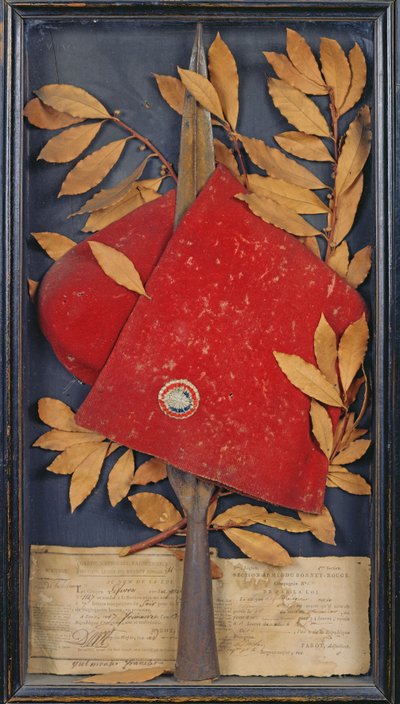 Recuerdo de la Guardia Nacional Parisina, Sección Armada del Bonnet Rouge, 1794 de French School