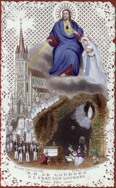 Recuerdo de la Peregrinación a Lourdes, hecho para la Exposición Internacional en París, 1867 de French School