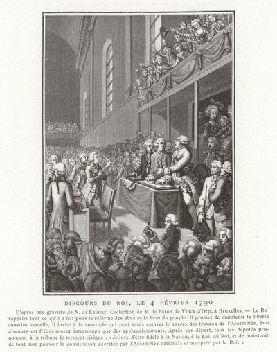 Discurso del Rey Luis XVI de Francia a la Asamblea Nacional, Revolución Francesa, 4 de febrero de 1790 de French School