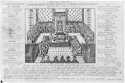 Discurso del Rey Luis XVI en la apertura de los Estados Generales en Versalles, 4 de mayo de 1789 de French School