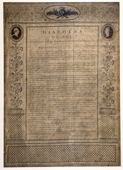 Discurso del Rey para la Apertura de los Estados Generales, 5 de mayo de French School