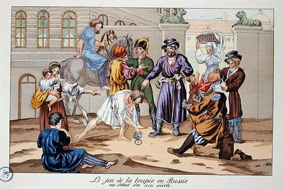 Juego de trompo en Rusia a principios del siglo XIX de French School