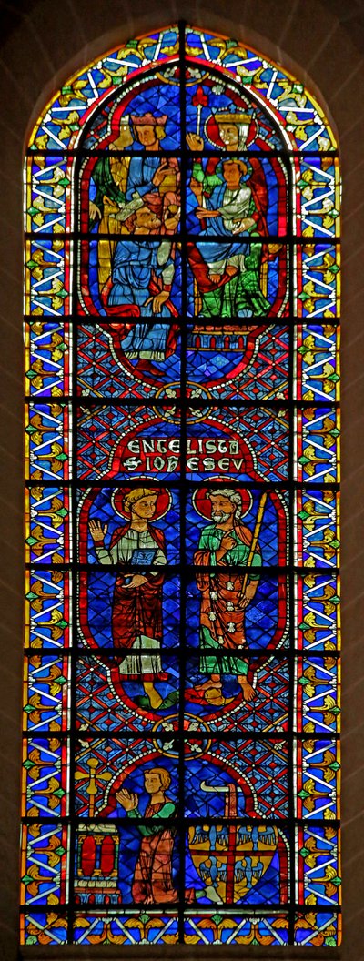 San Juan y Santiago; Adoración de los Magos; donante: Bouchard de Marly de French School