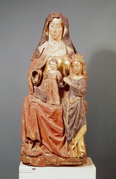 Santa Ana, la Virgen y el Niño, siglos XV-XVI (madera policromada) de French School