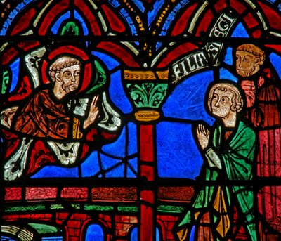 Ventana de San Cheron: aparece en su tumba de French School