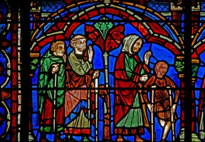 Ventana de San Cheron: los enfermos en su tumba de French School