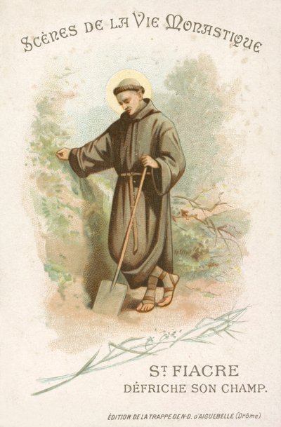San Fiacro limpiando su campo de French School