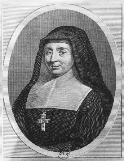 Santa Juana Francisca de Chantal (grabado) de French School