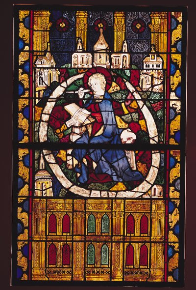 San Juan Evangelista escribiendo el Apocalipsis, Escuela Parisina, c.1350 de French School