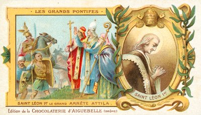 San León el Grande detiene la conquista de Italia por Atila el Huno, 452 de French School