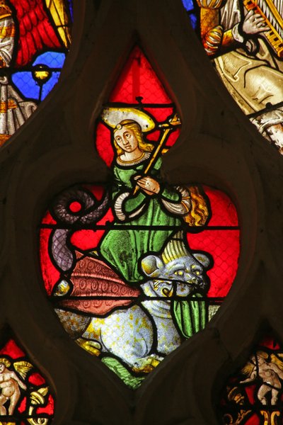 Santa Margarita con un dragón de French School