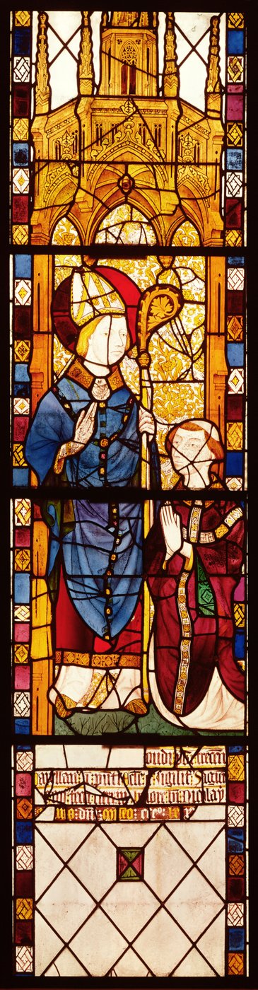 San Nicolás con un donante, de la Capilla de San Nicolás, Escuela Normanda, 1370 de French School